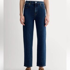 EVERLANE THE WAY-HIGH® JEAN Classic High-Rise Straight Leg Dark Indigo Sz 10 NWT